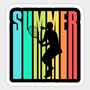 US Open Colorful Tennis Player Summer Silhouette Sticker